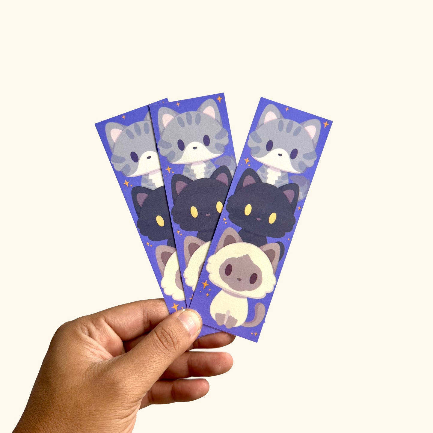 Cozy Kitties Bookmark- Purple