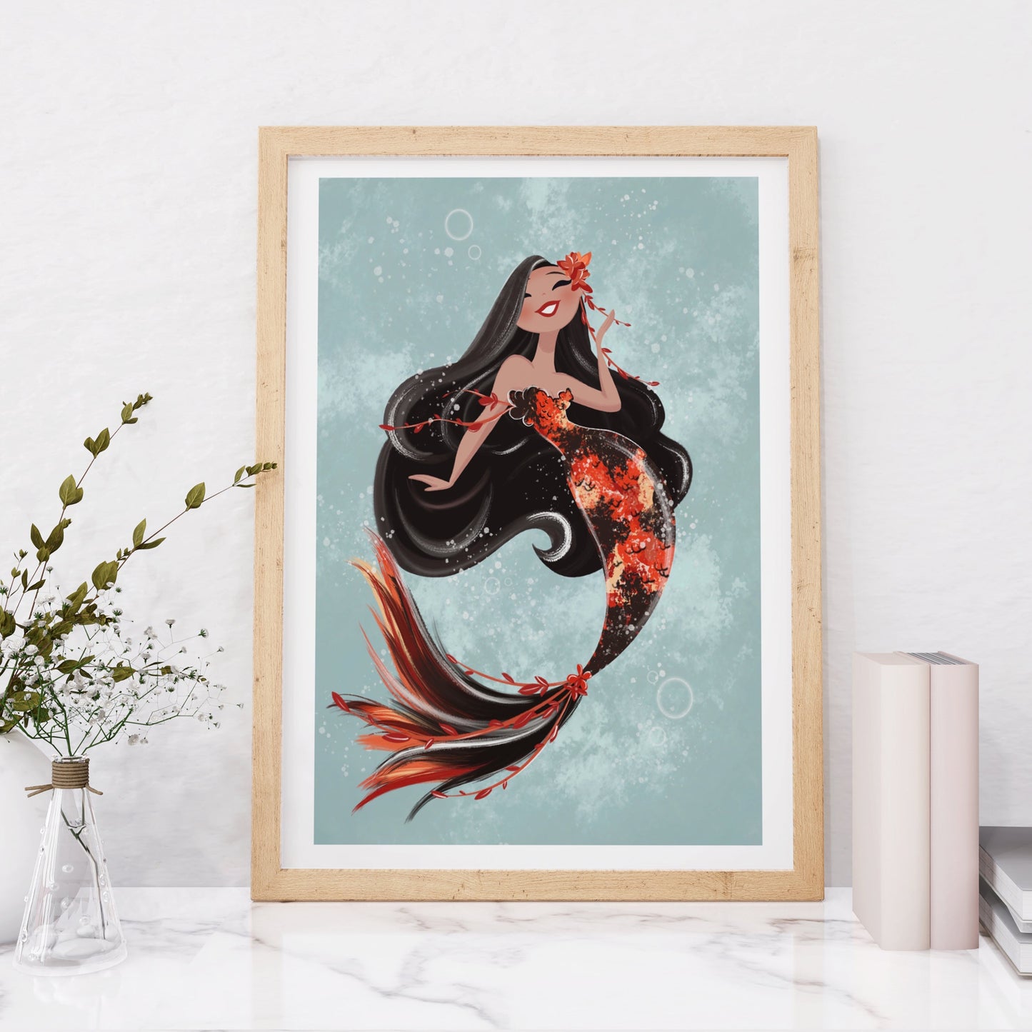 koi mermaid art wall decor