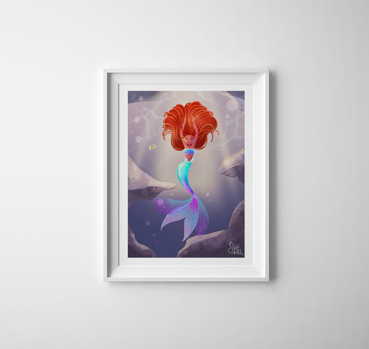 Ariel the little mermaid art print