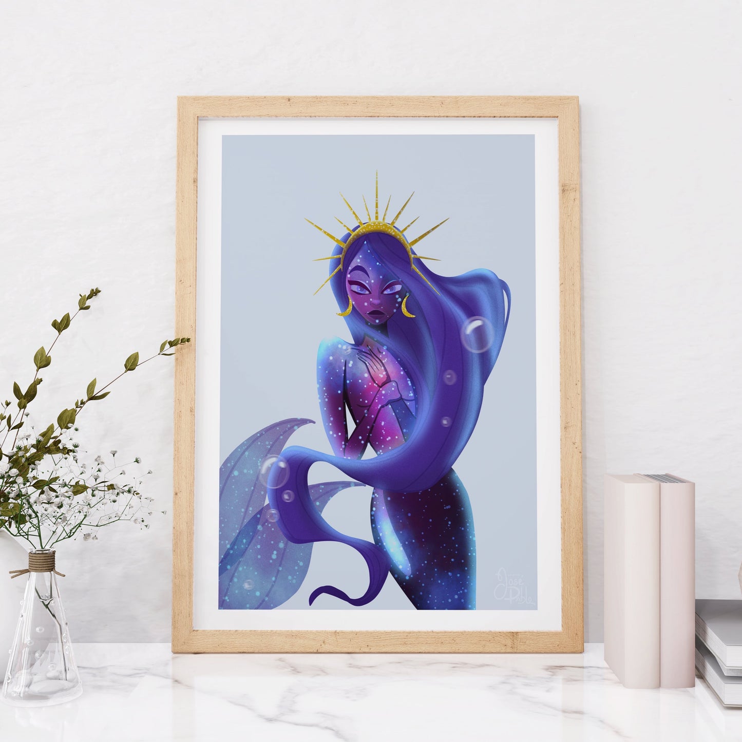 celestial mermaid art print