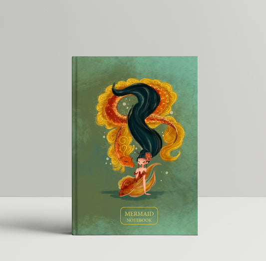 Chinese Dragon Mermaid- Hardcover Notebook