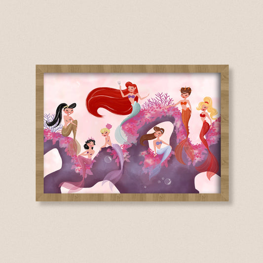 Daughters of Triton - Classic Animation Mermaid Art Print