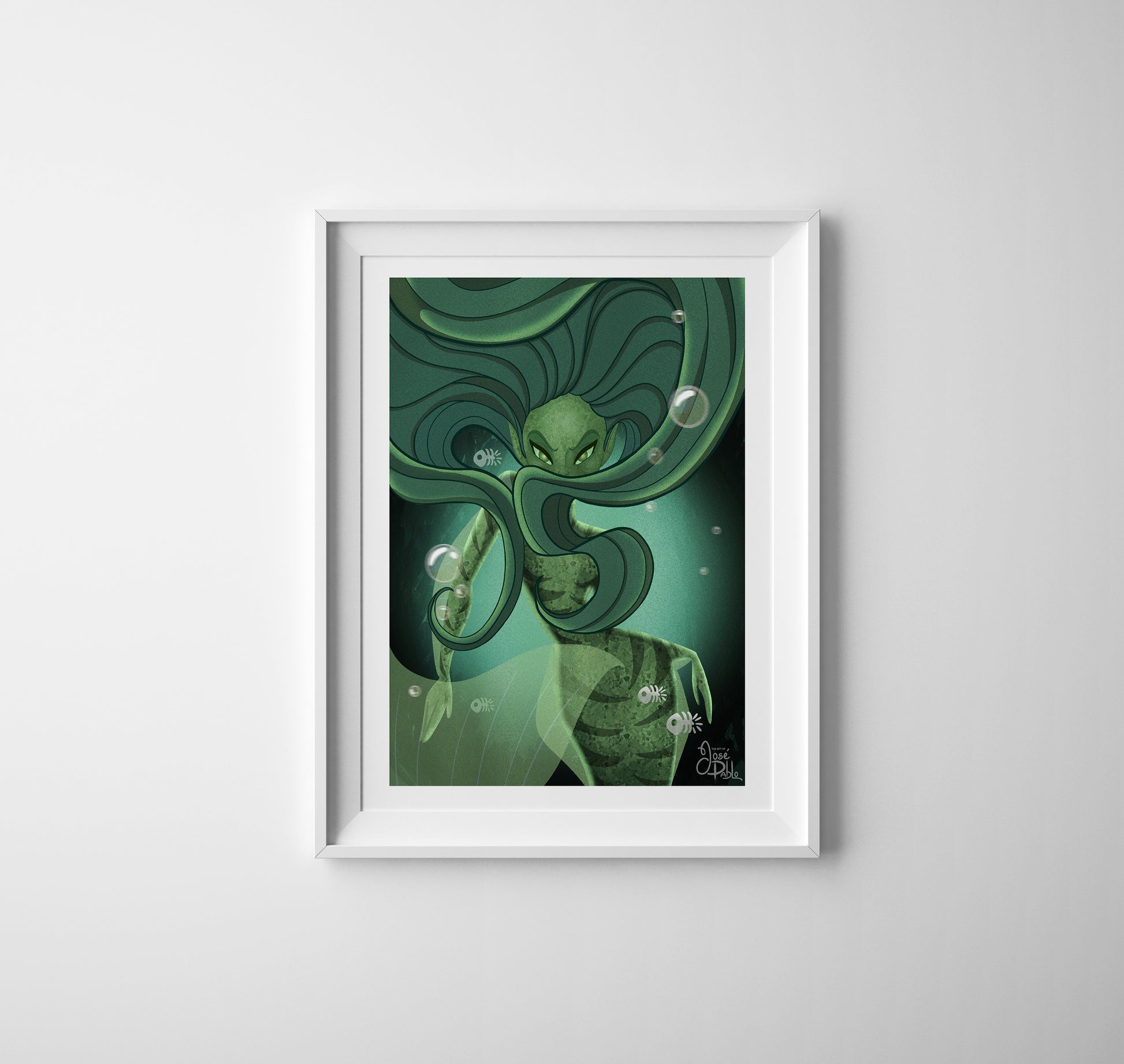 deep waters mermaid art print