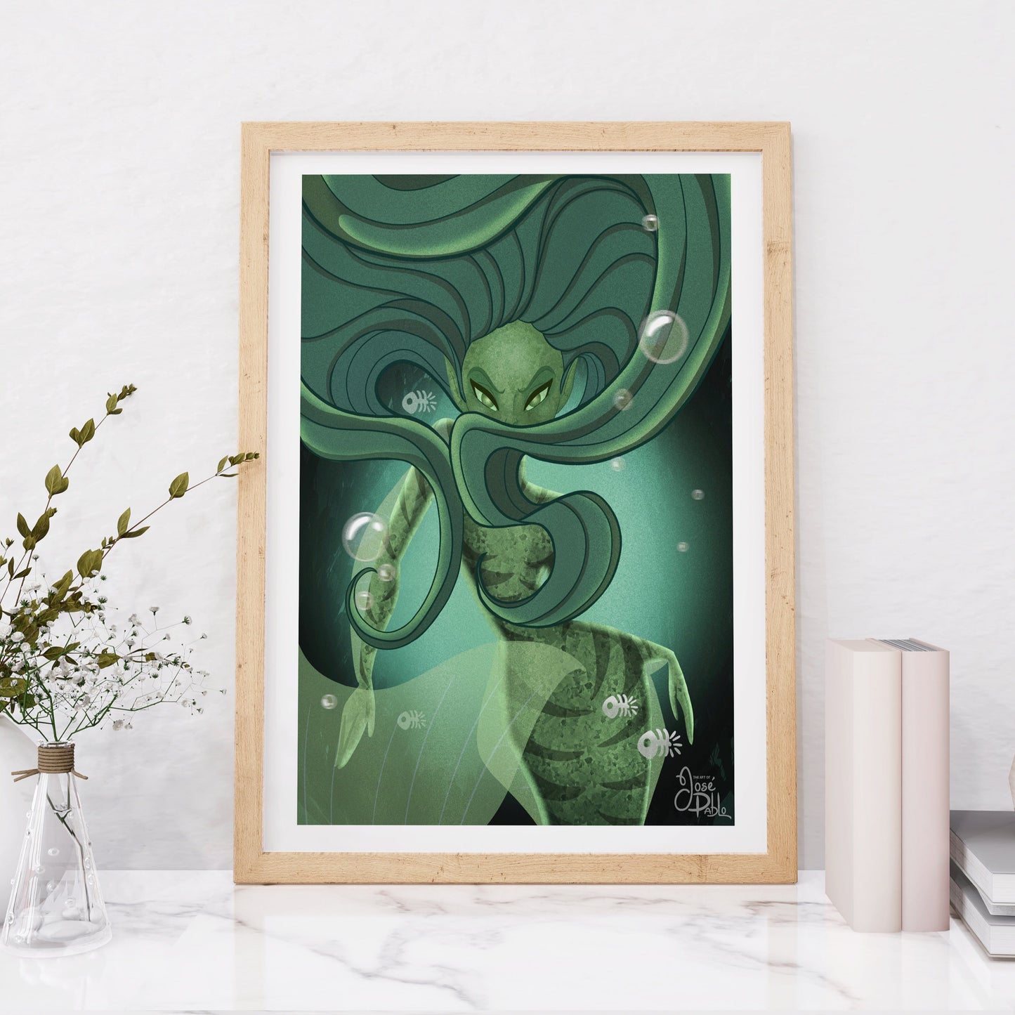 deep waters mermaid art print