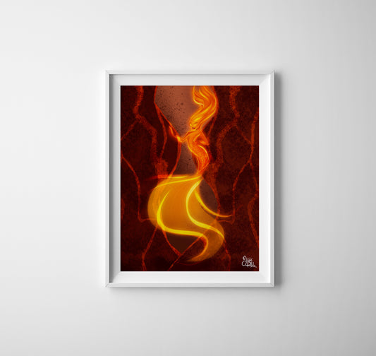 fire mermaid print