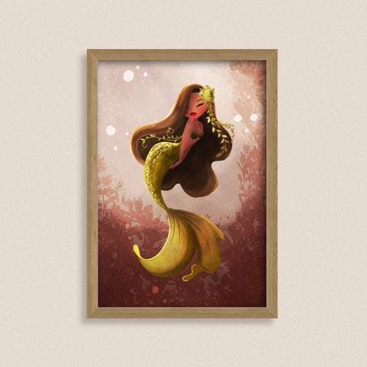 Gilded Muse - Fantasy Mermaid Art Print