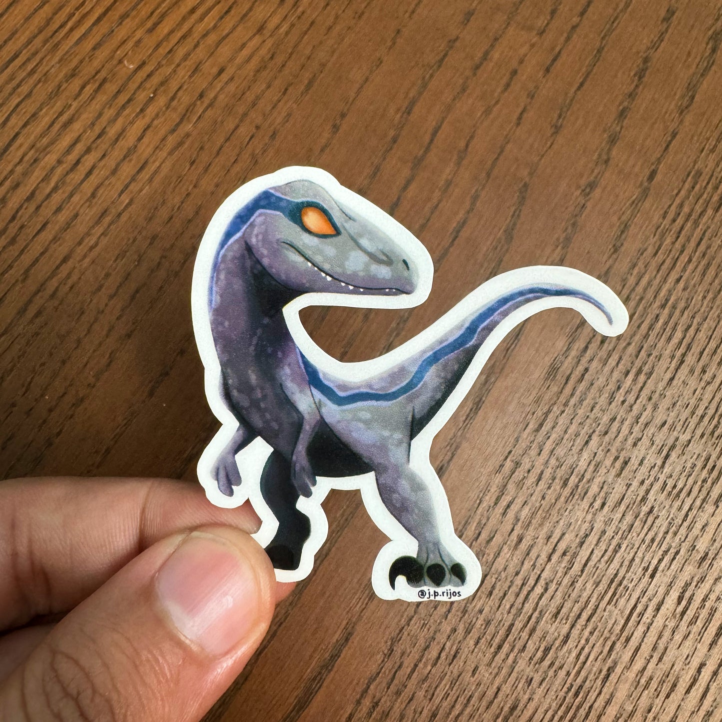 Velociraptor Blue- Waterproof Sticker