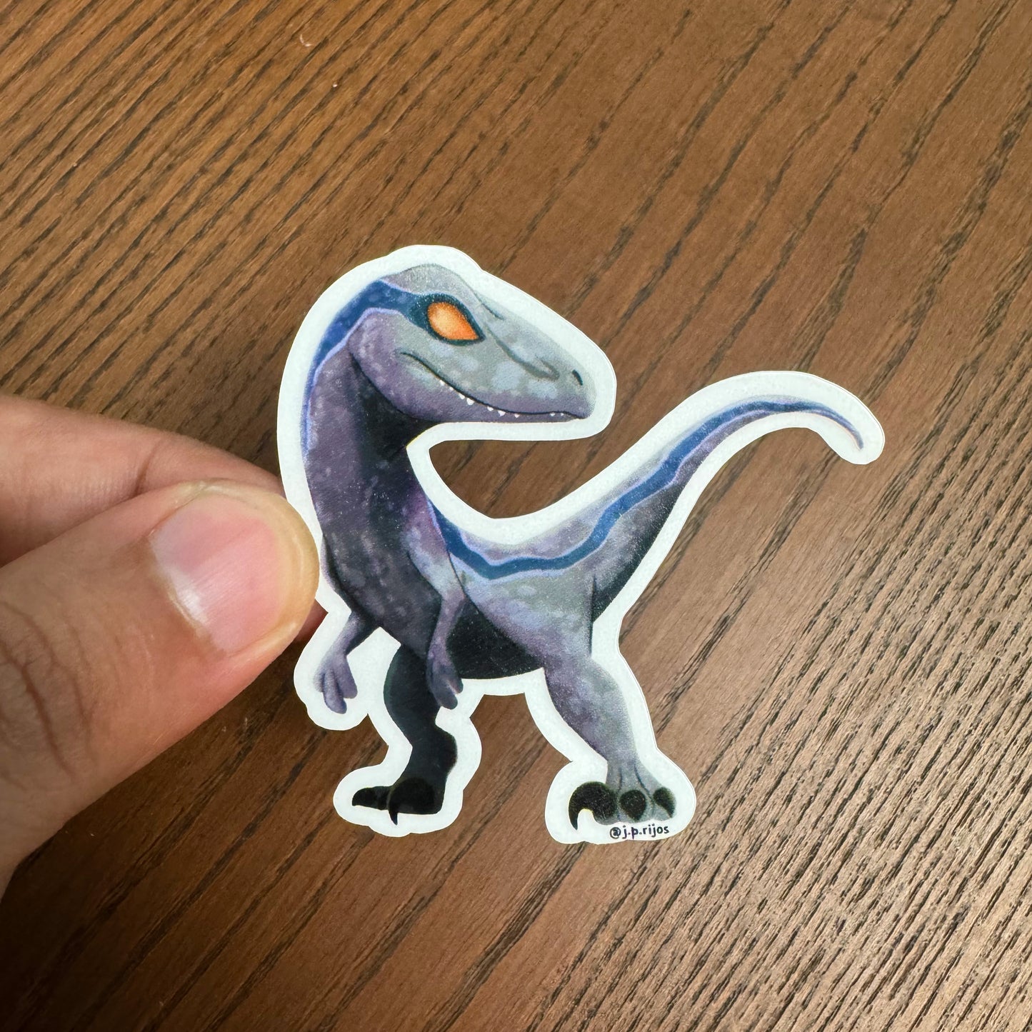 Velociraptor Blue- Waterproof Sticker