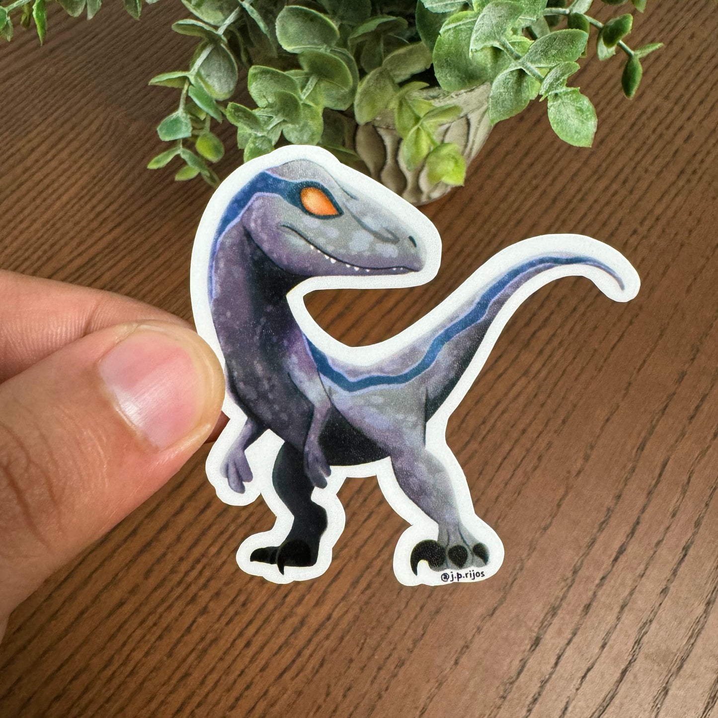 Velociraptor Blue- Waterproof Sticker