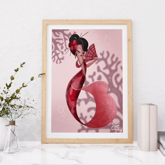 koi fish wall art- mermaid headpiece- mermaid crown- mermaids- mermaid painting- mermaid print- mermaid decor- mermaid- mermaid art- mermaid wall decor- mermaid art print- mermay- mermaid wall art