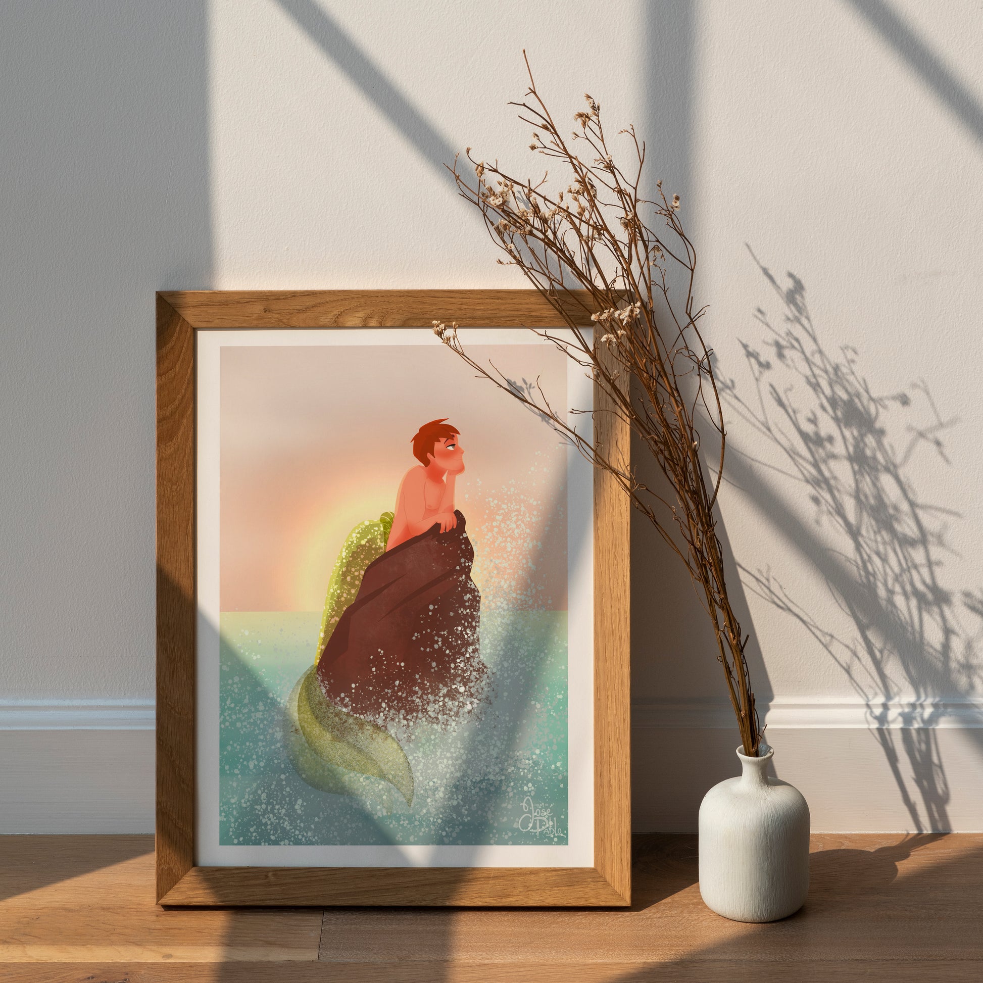 sunrise merman art print