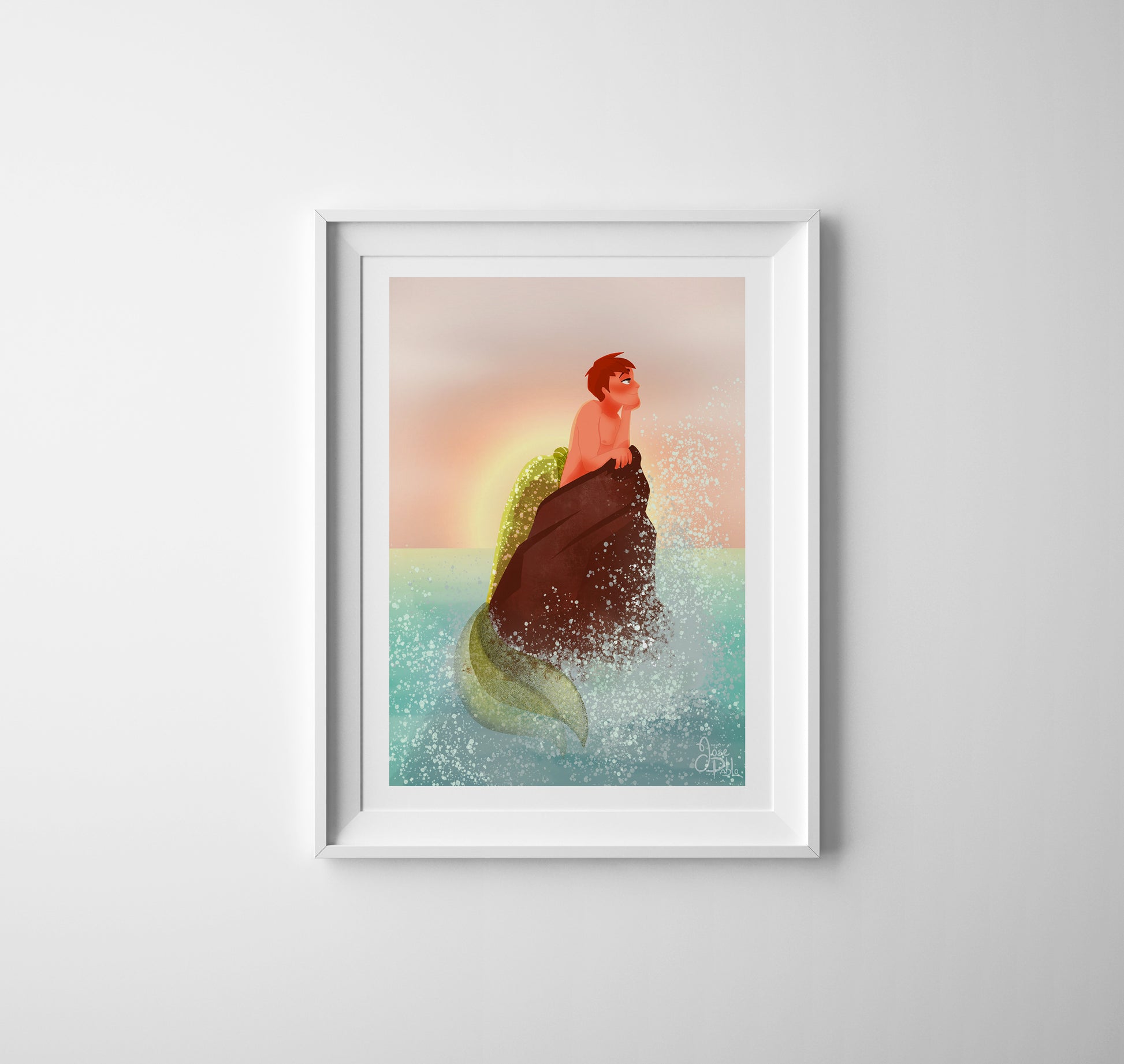 sunrise merman art print