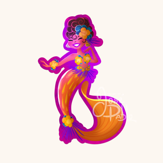 Tropical Mango Mermaid- Waterproof Sticker