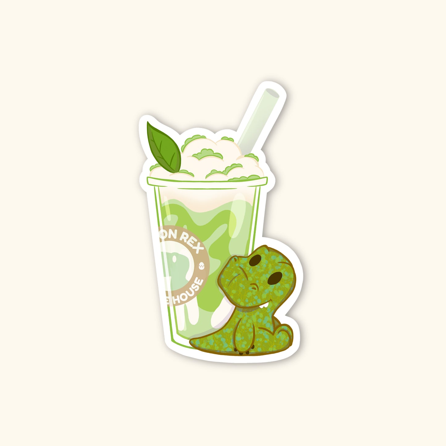 Tyson Rex Matcha Latte- Waterproof Sticker