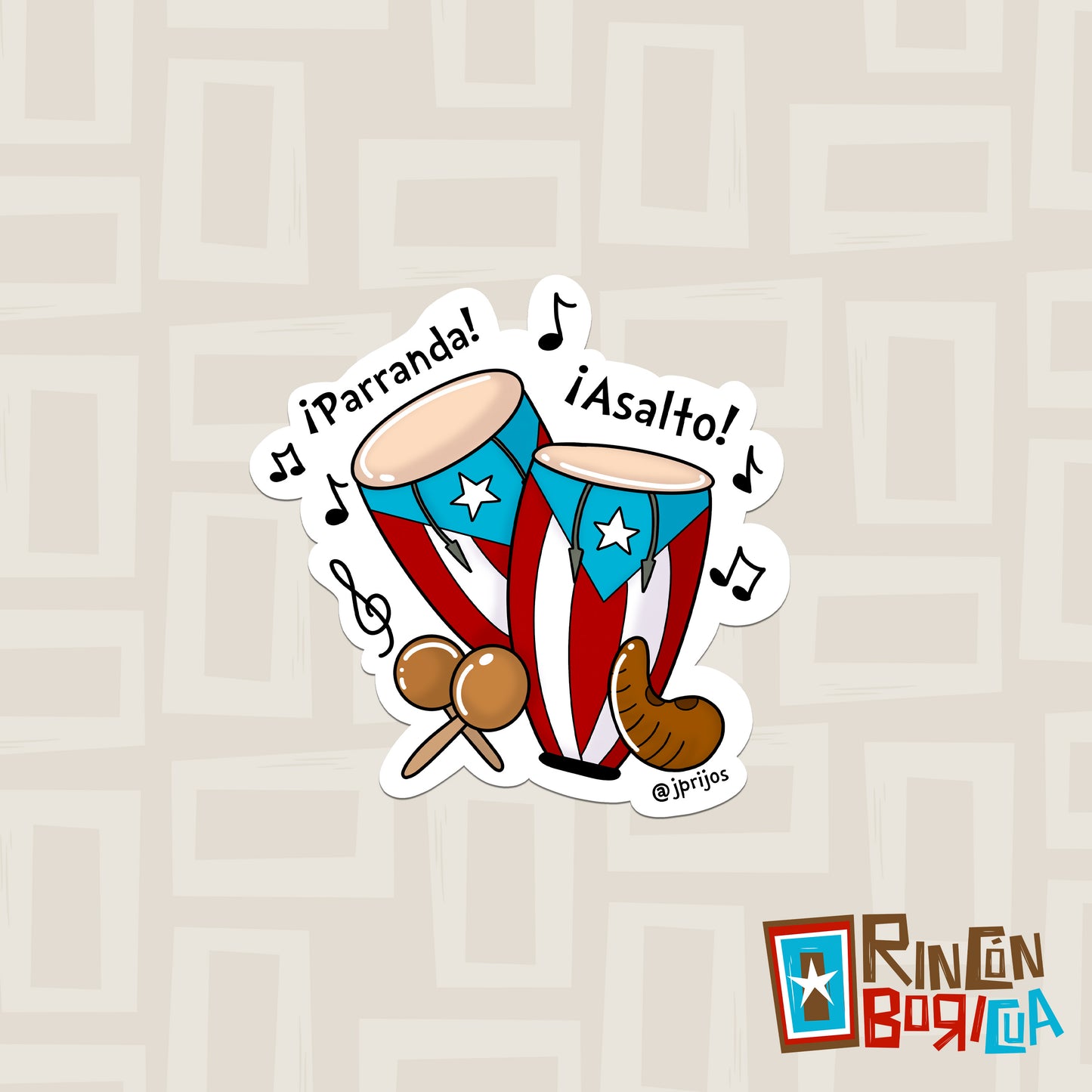 Navidad Boricua- Waterproof Stikers