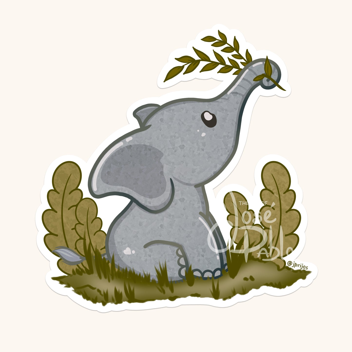 African Elephant- Waterproof Sticker