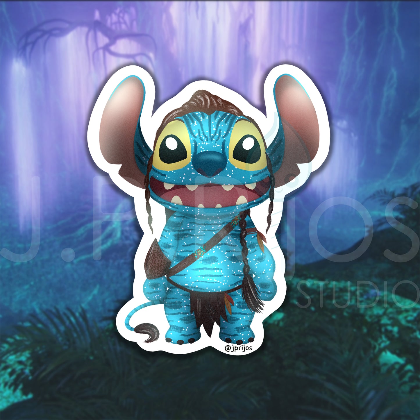 Stitch Crashes Disney- Waterproof Stickers