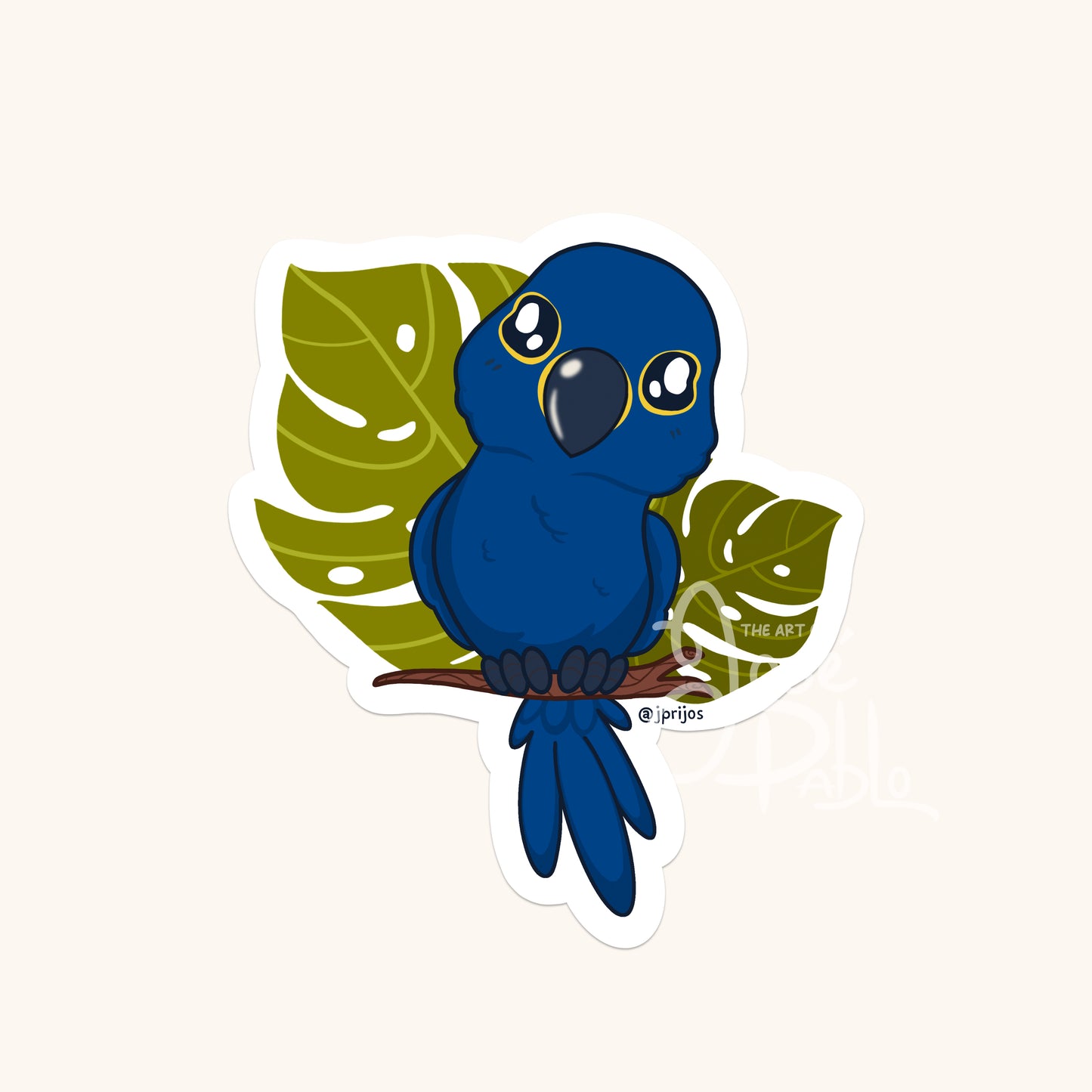 Hyacinth Macaw- Waterproof Sticker