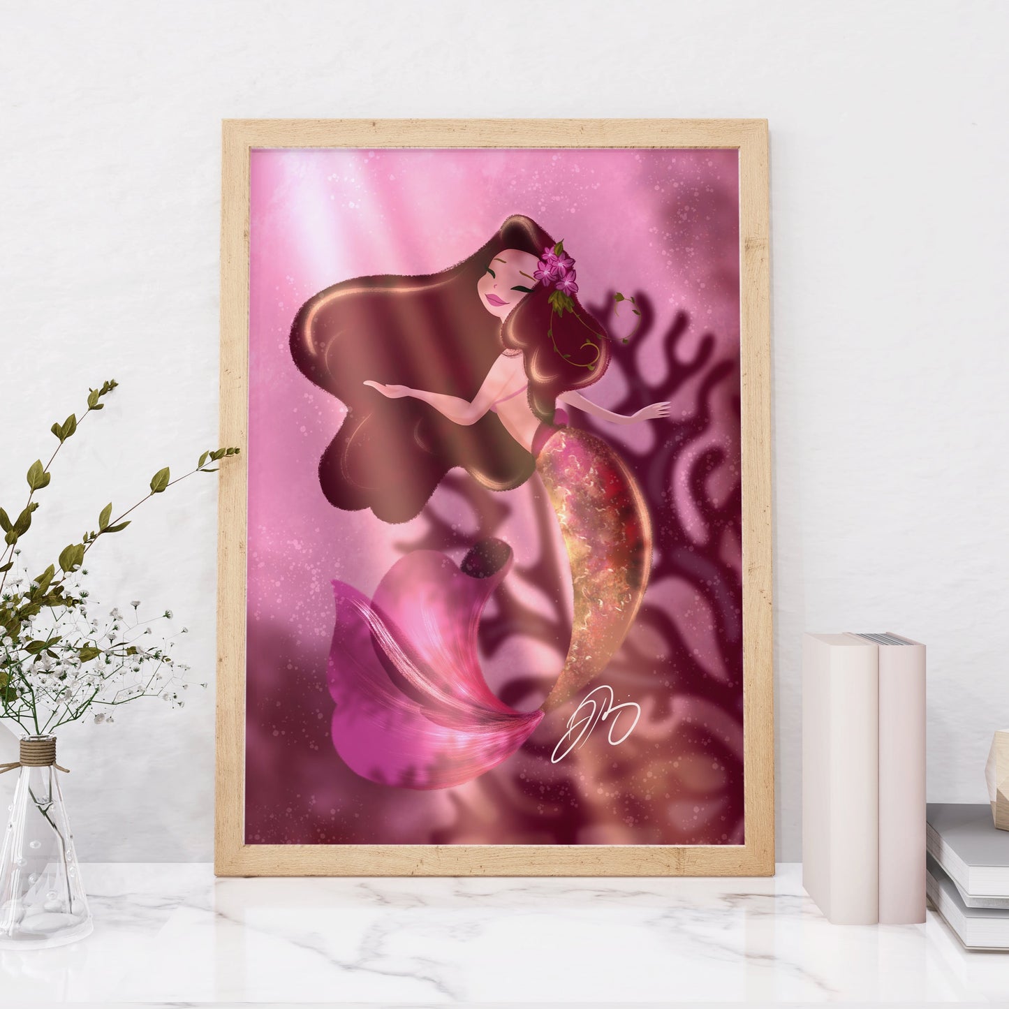 koi fish wall art- mermaid headpiece- mermaid crown- mermaids- mermaid painting- mermaid print- mermaid decor- mermaid- mermaid art- mermaid wall decor- mermaid art print- mermay- mermaid wall art