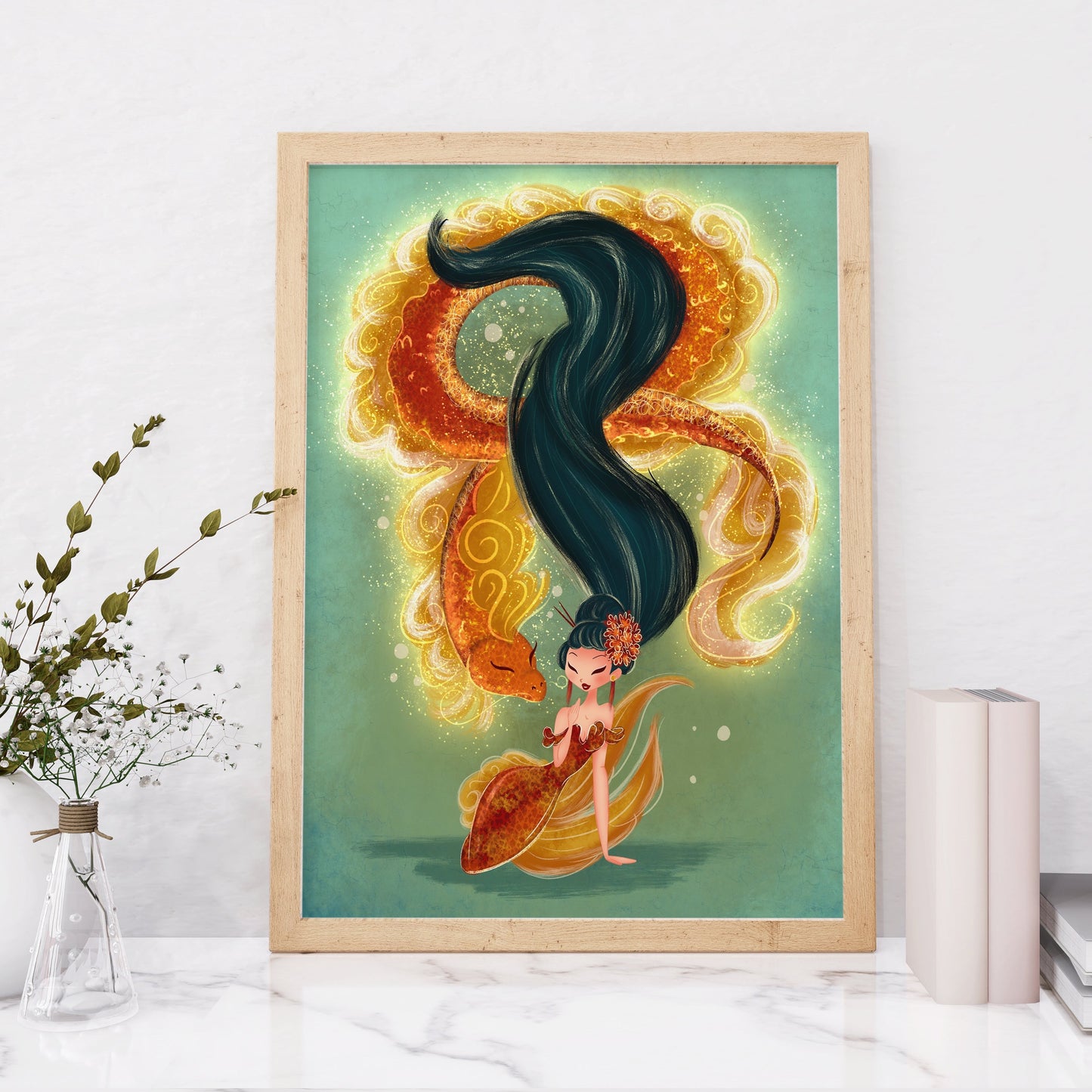 dragon mermaid wall decor