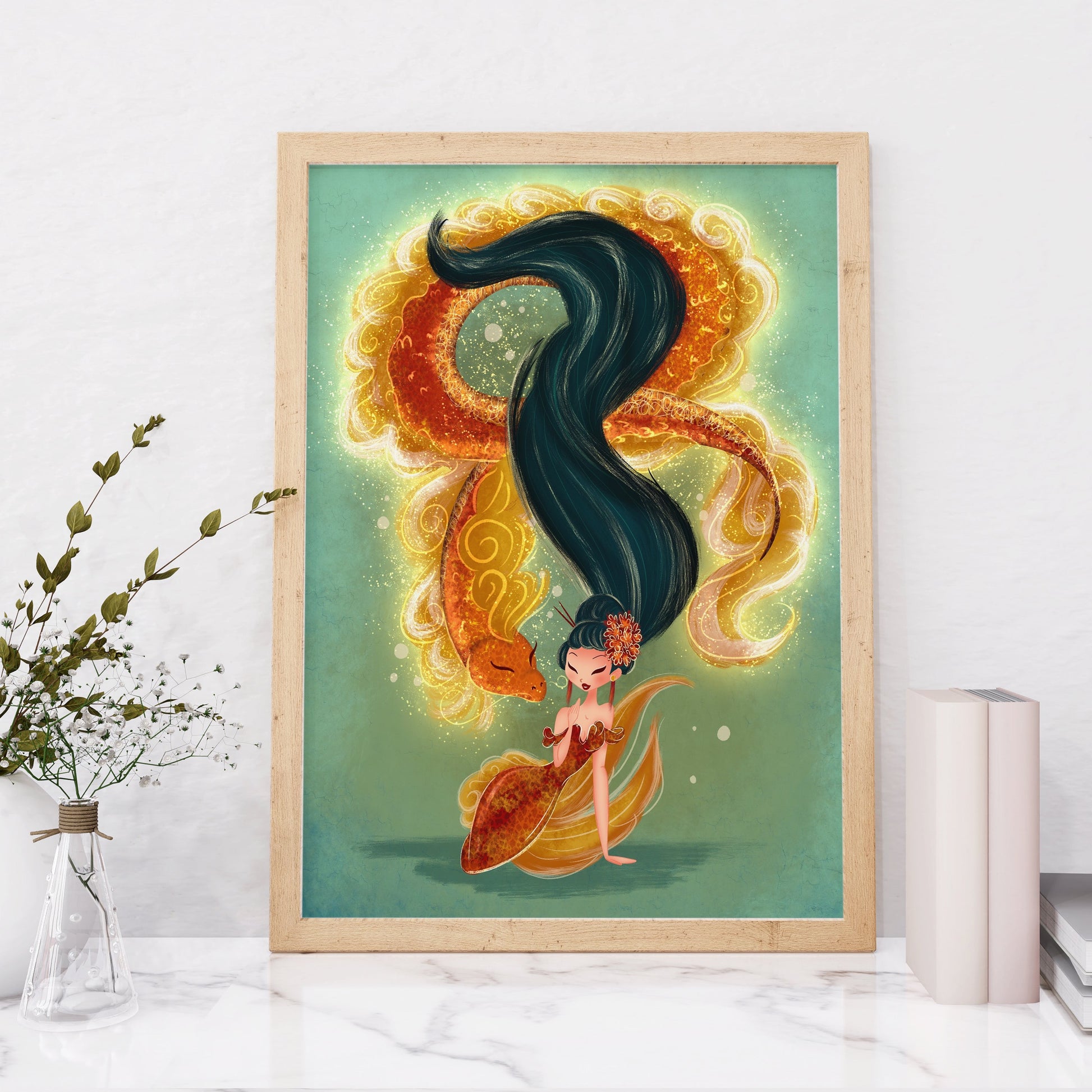 dragon mermaid wall decor