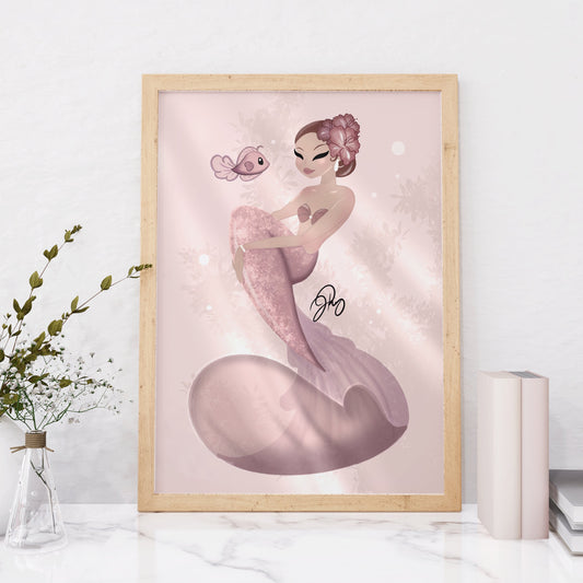 Hibiscus Mermaid- Art Print