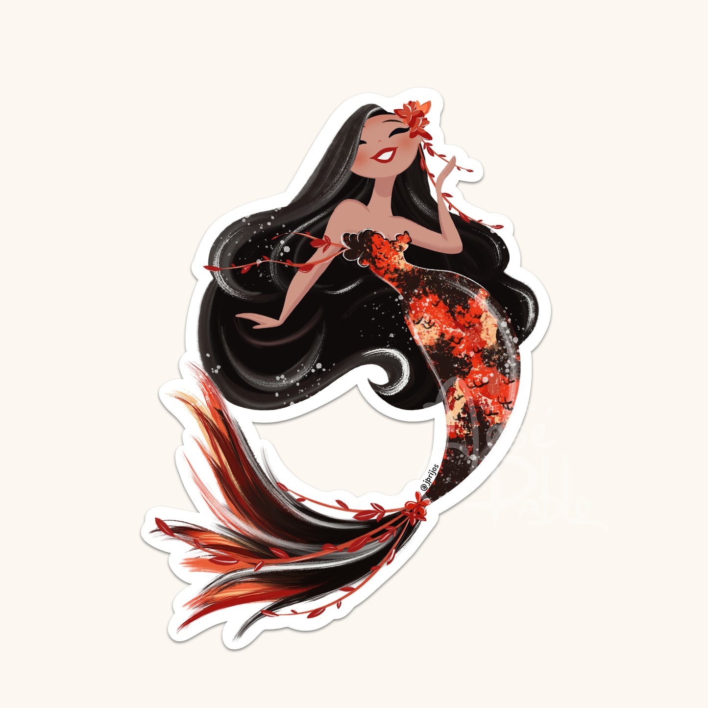 koi mermaid sticker