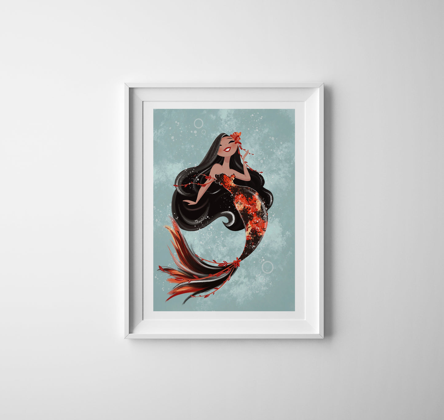 koi mermaid art wall decor