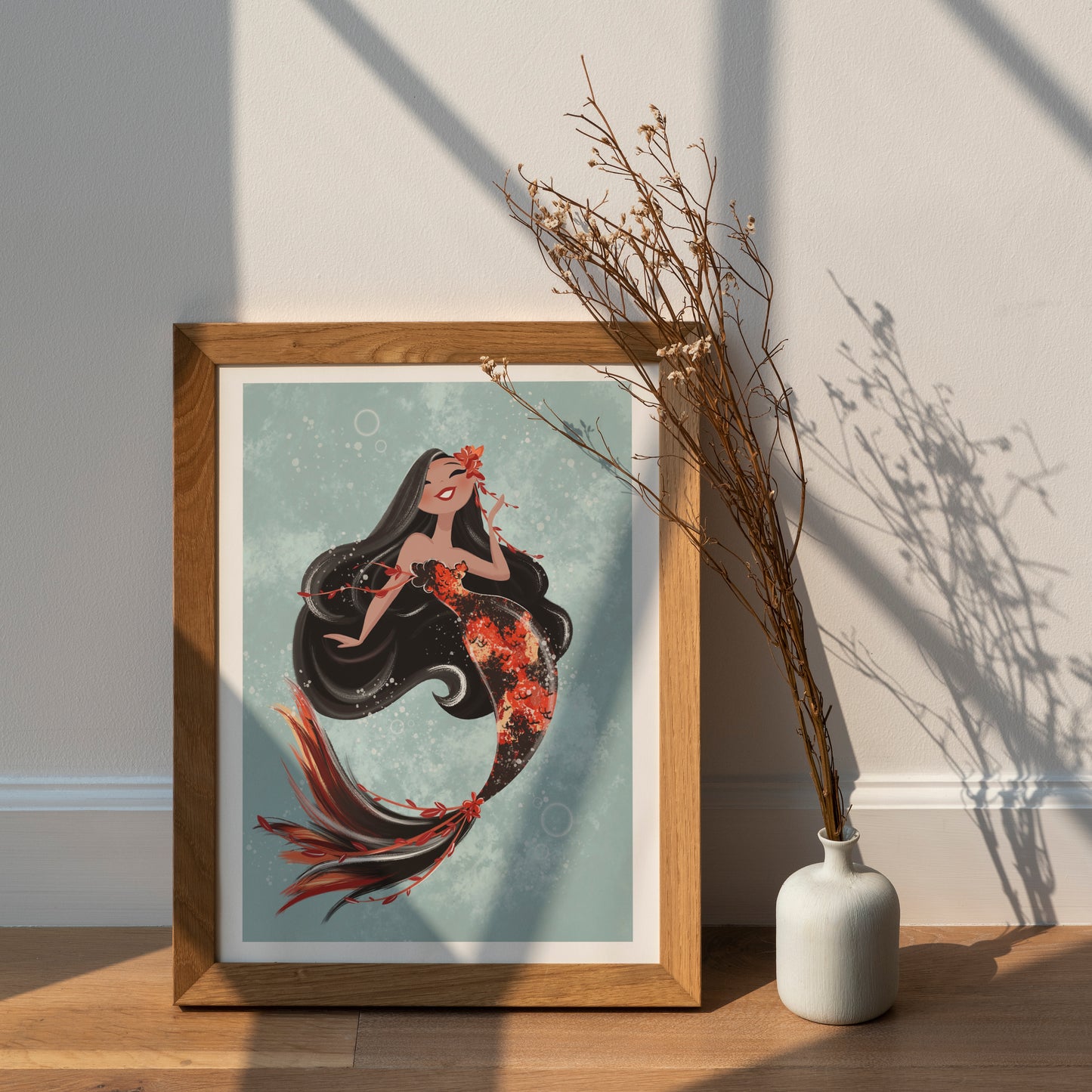 koi mermaid art wall decor