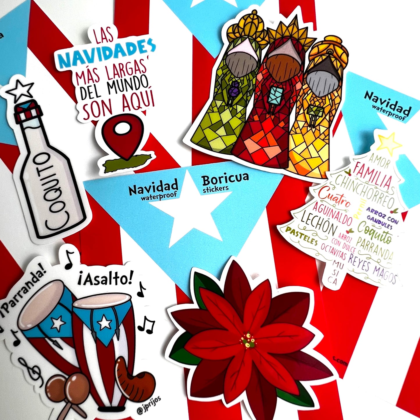 Navidad Boricua- Waterproof Stikers