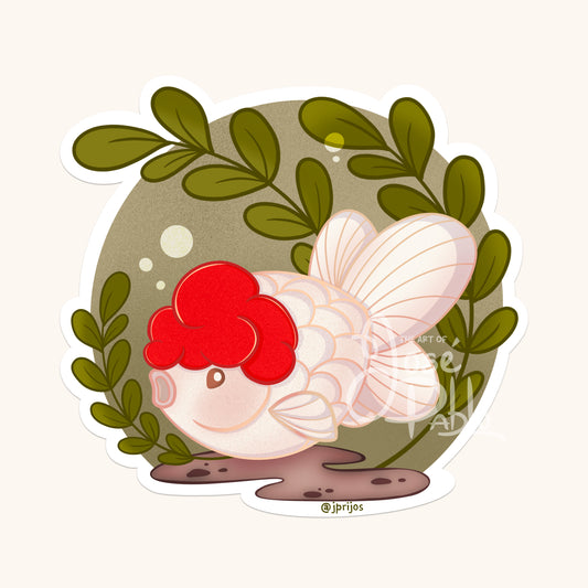 Red Cap Oranda Goldfish- Waterproof Sticker