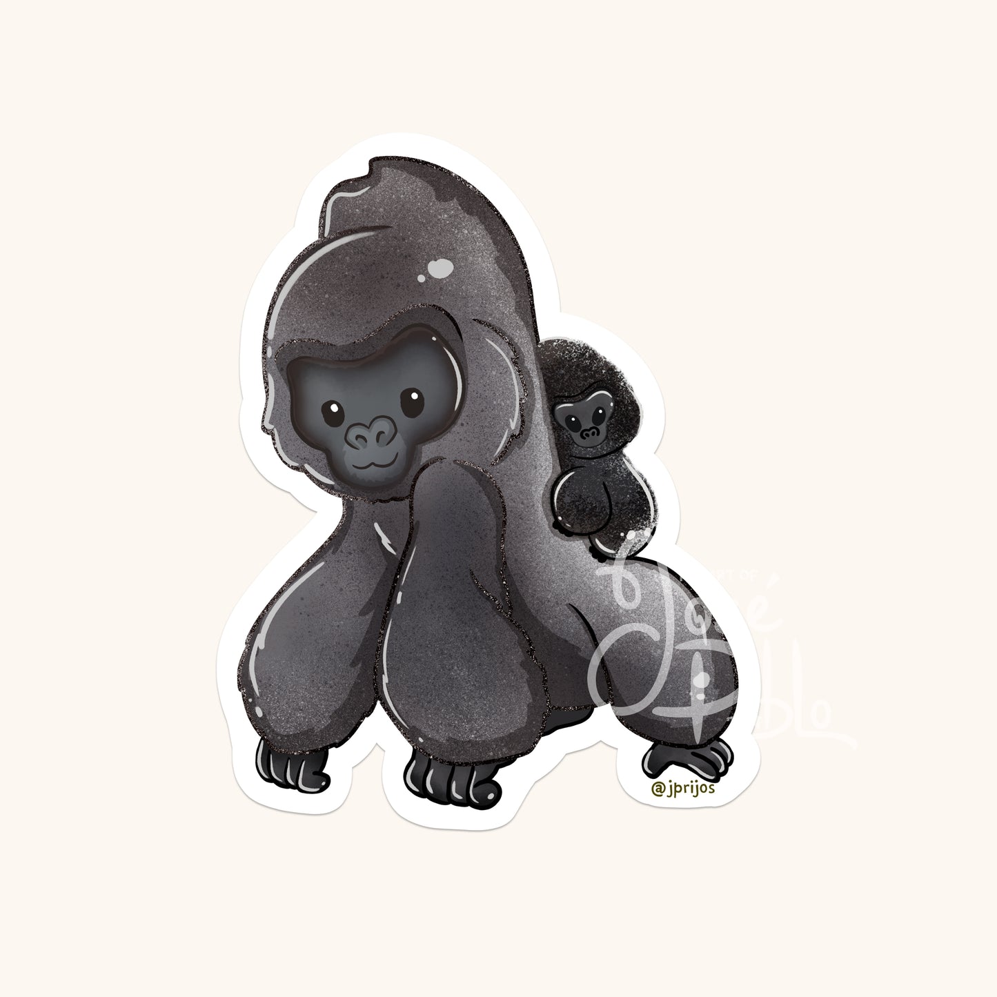 Silverback Gorillas- Waterproof sticker