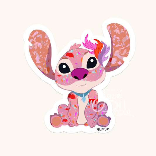 Stitch Crashes Pocahontas- Waterproof sticker