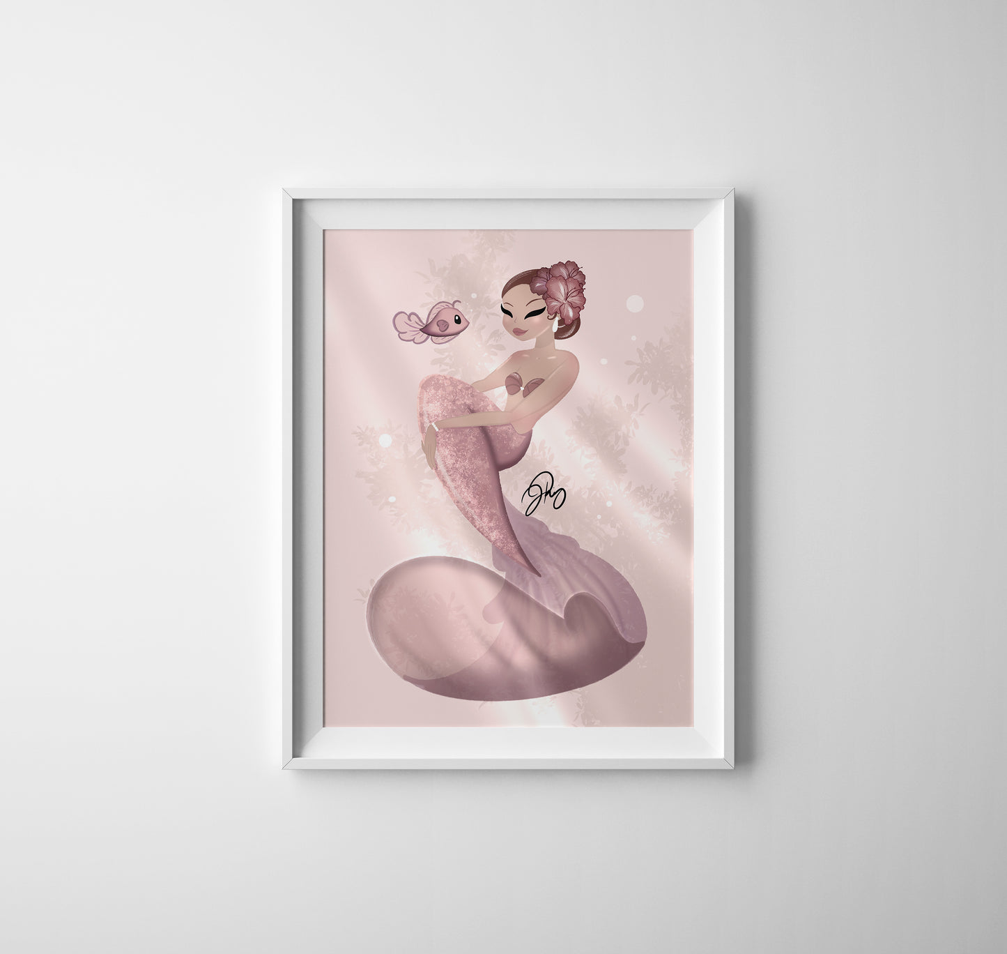 Hibiscus Mermaid- Art Print