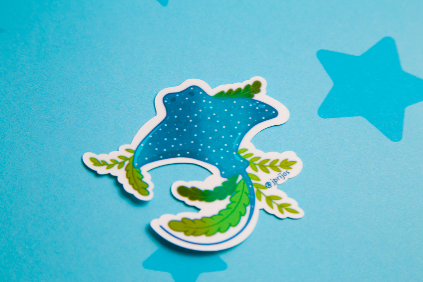 mantarraya- sticker de mantarraya- stingray sticker - sticker de manta- stickers kawaii- stickers de animales- sticker waterproof- sticker holografico