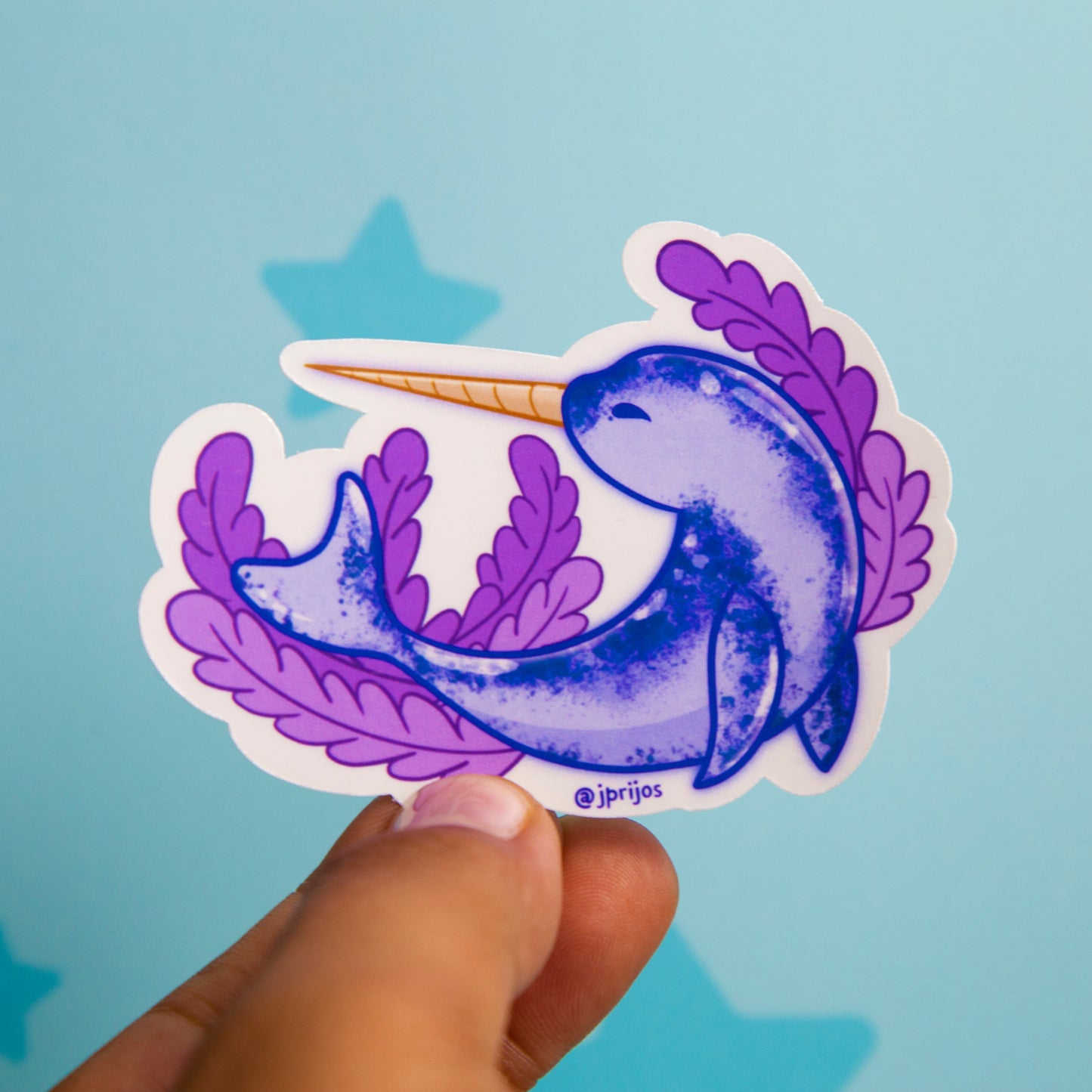 narval- sticker de narval- unicorn of the sea sticker - sticker de ballena- stickers kawaii- stickers de animales- sticker waterproof- sticker de ballenas- narwhal sticker