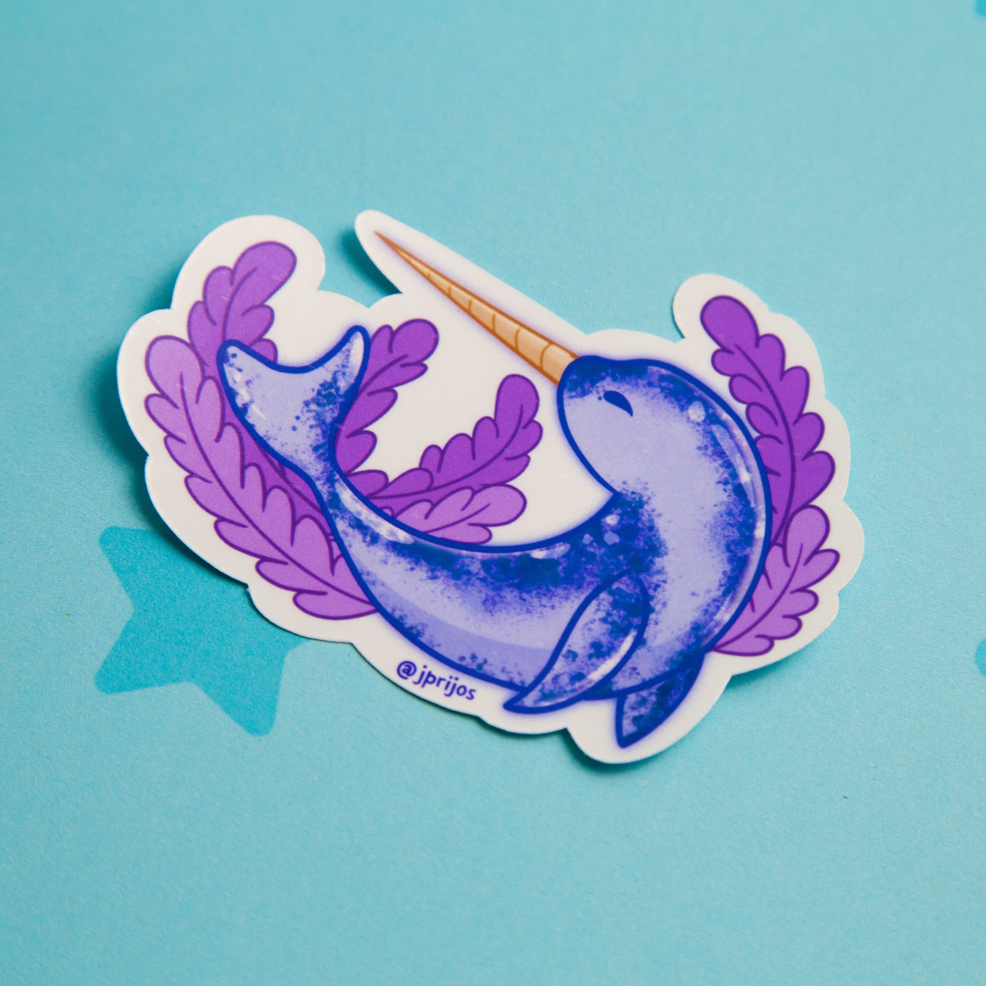 narval- sticker de narval- unicorn of the sea sticker - sticker de ballena- stickers kawaii- stickers de animales- sticker waterproof- sticker de ballenas- narwhal sticker