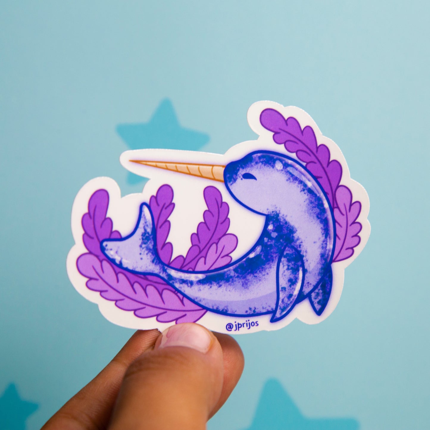 narval- sticker de narval- unicorn of the sea sticker - sticker de ballena- stickers kawaii- stickers de animales- sticker waterproof- sticker de ballenas- narwhal sticker